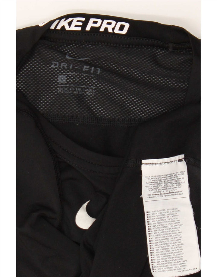 Nike Womens Dri Fit Top Long Sleeve UK 14 Large Black Polyester