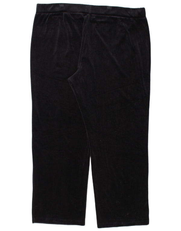 RALPH LAUREN Womens Velour Tracksuit Trousers UK 22 3XL  Black Cotton