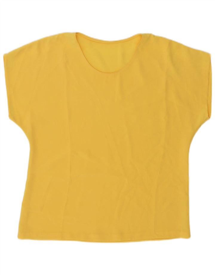 Vintage Womens Blouse Top UK 20 2XL Yellow