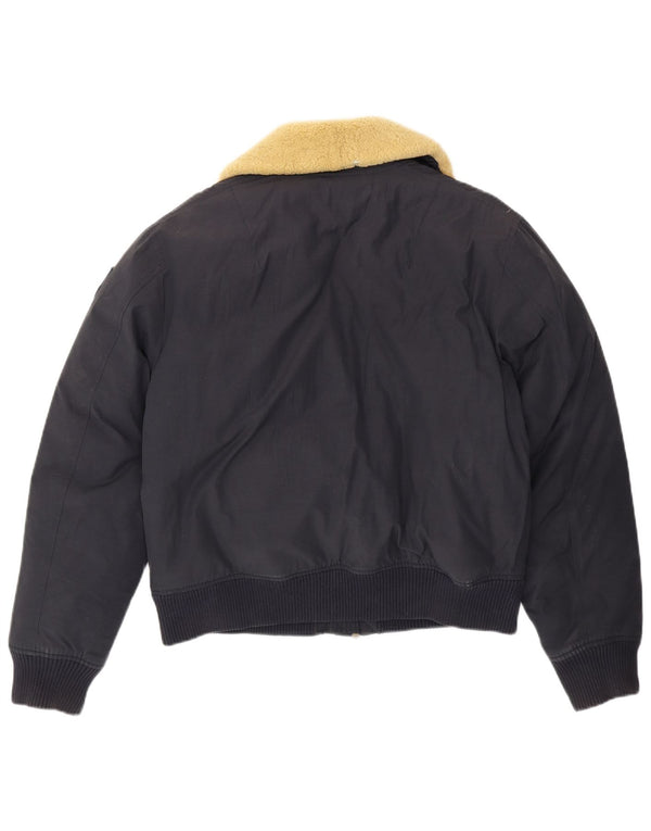 Aeronautica Militare Mens Graphic Flight Aviator Jacket IT 52 Large Navy Bl