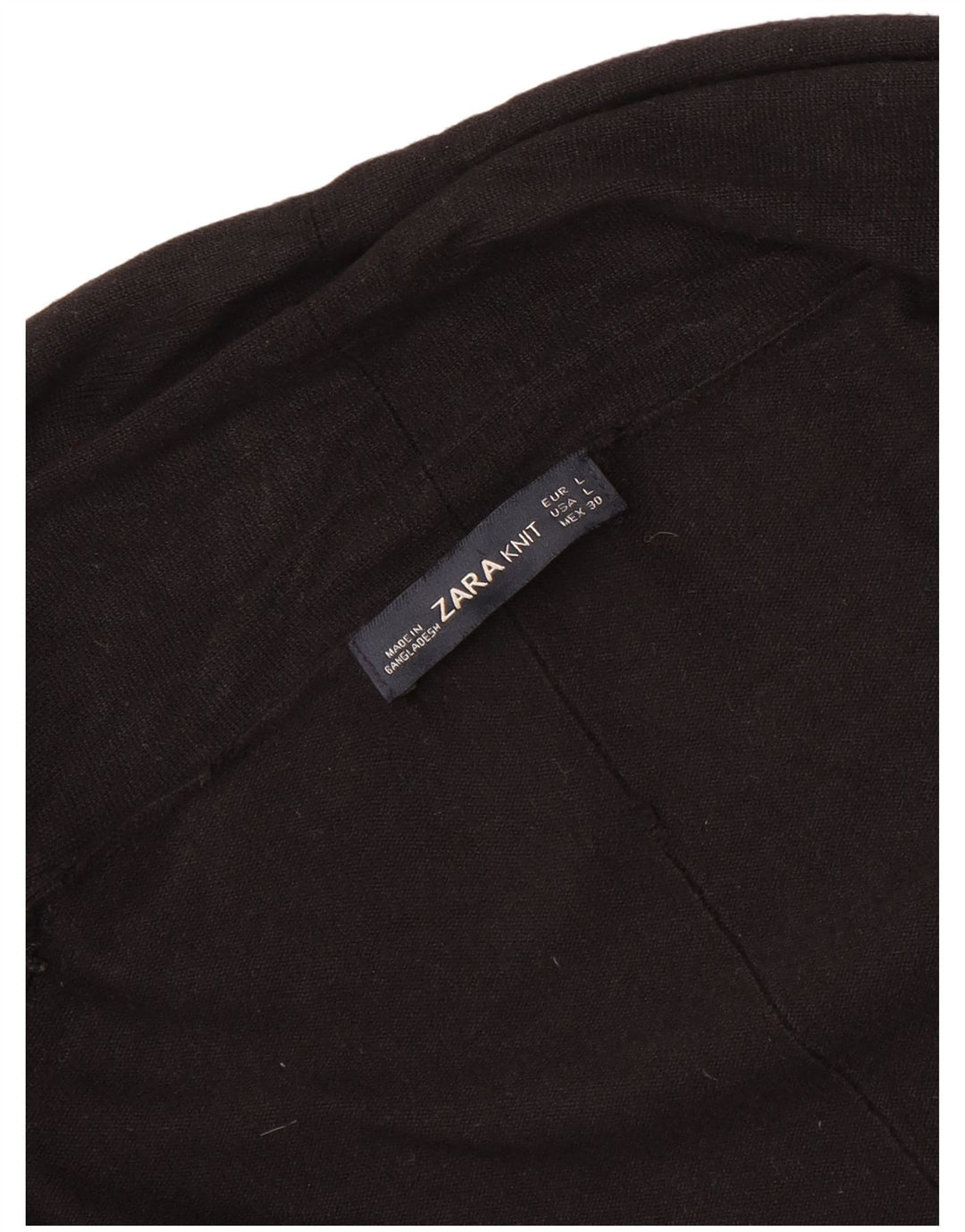 Zara Womens Open Cardigan Sweater UK 14 Large Black
