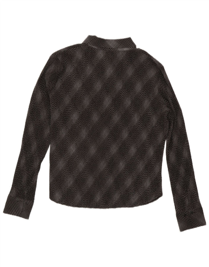 Marks & Spencer Womens Shirt Blouse UK 20 2XL Black Check Polyester