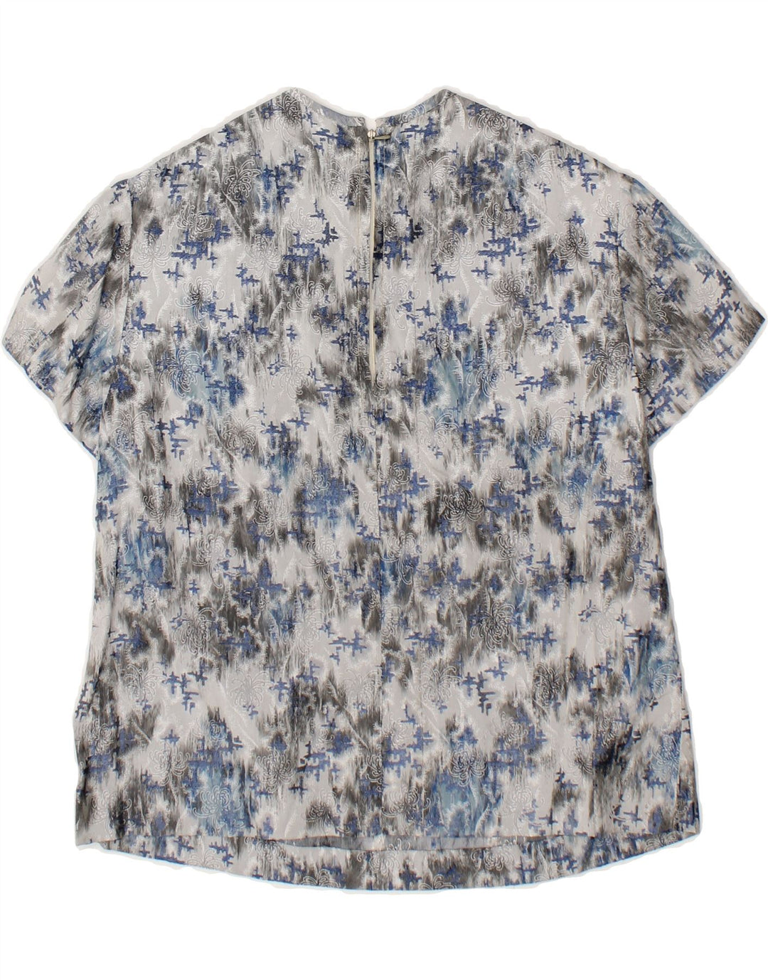 VINTAGE Womens Abstract Pattern Blouse Top UK 10 Small Grey Vintage Vintage and Second-Hand Vintage from Messina Hembry 