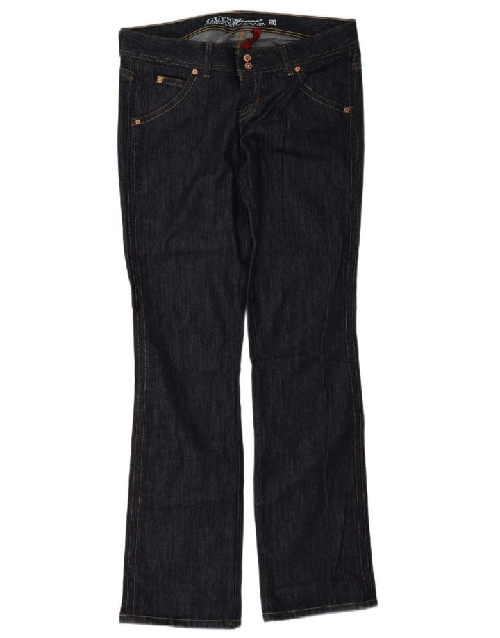 Guess Womens Bootcut Jeans W31 L34 Navy Blue Cotton