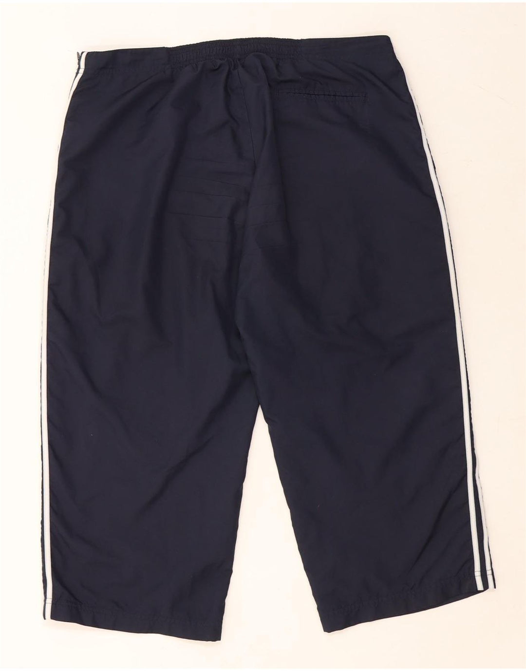 ADIDAS Womens Capri Tracksuit Trousers UK 16 Large Navy Blue Polyester