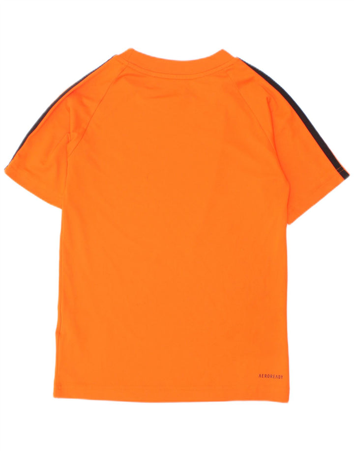 Adidas Boys Aeroready T-Shirt Top 7-8 Years Orange Polyester