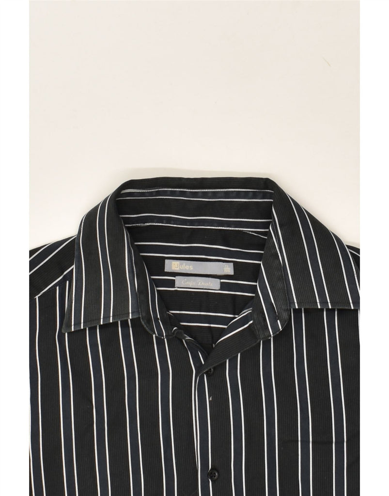 JULES Mens Shirt Size 40 Medium Black Striped Cotton | Vintage Jules | Thrift | Second-Hand Jules | Used Clothing | Messina Hembry 