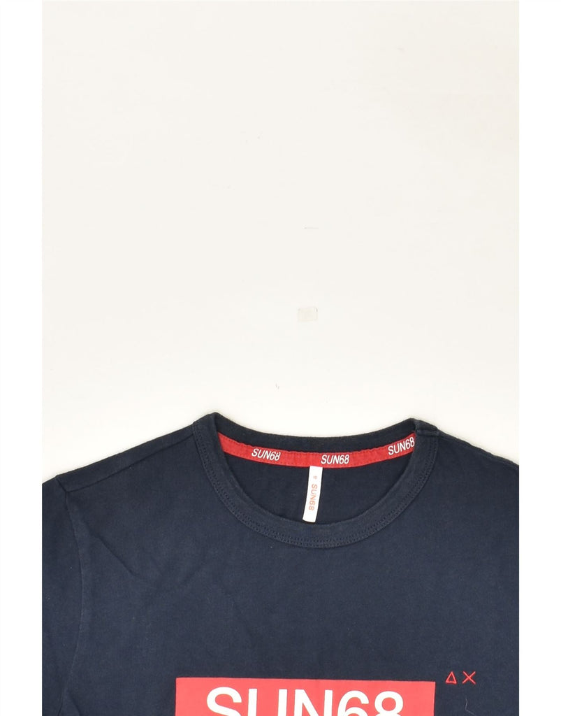 SUN68 Boys Graphic T-Shirt Top 9-10 Years Navy Blue Cotton | Vintage Sun68 | Thrift | Second-Hand Sun68 | Used Clothing | Messina Hembry 