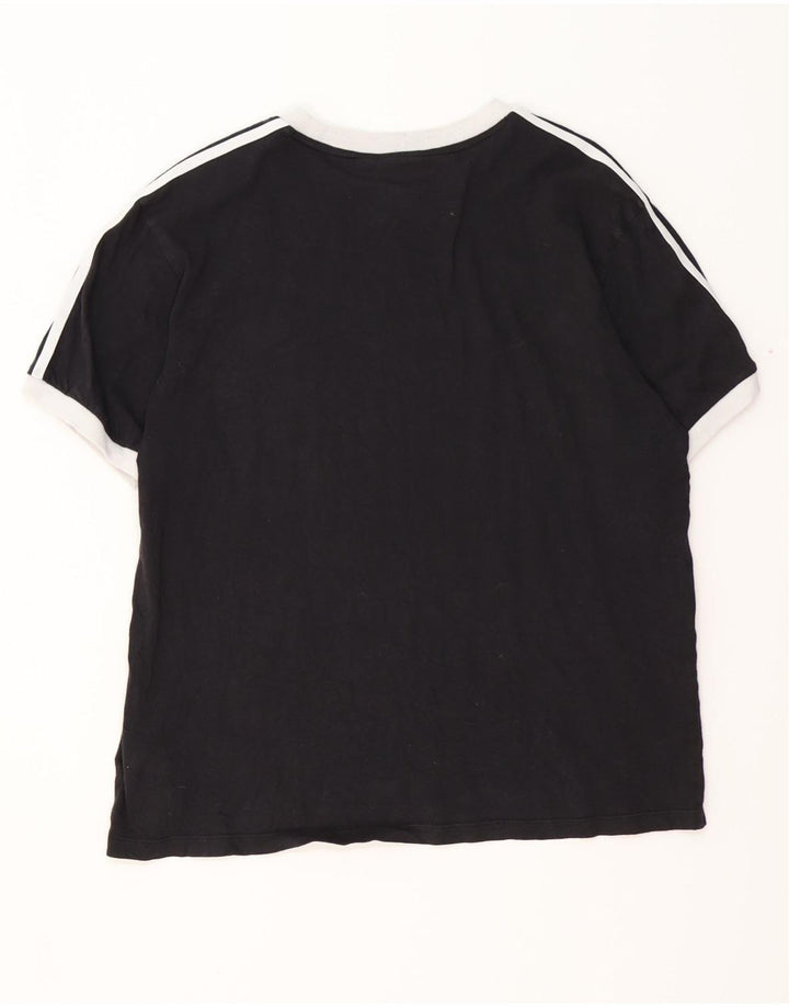 ADIDAS Womens T-Shirt Top UK 16/18 Large Black Cotton