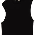 Zara Womens Sleeveless Crop Top UK 12 Medium Black Cotton
