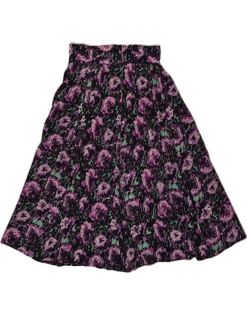 VINTAGE Womens High Waist A-Line Skirt W26 Small  Purple Floral | Vintage Vintage | Thrift | Second-Hand Vintage | Used Clothing | Messina Hembry 