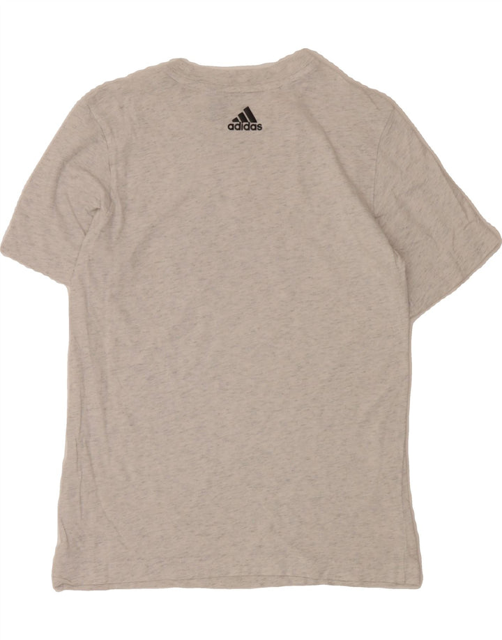 ADIDAS Boys Graphic T-Shirt Top 11-12 Years Grey Flecked Vintage Adidas and Second-Hand Adidas from Messina Hembry 