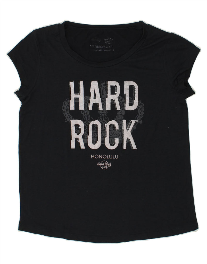 HARD ROCK CAFE Womens Honolulu Graphic T-Shirt Top UK 14 Medium Black | Vintage Hard Rock Cafe | Thrift | Second-Hand Hard Rock Cafe | Used Clothing | Messina Hembry 