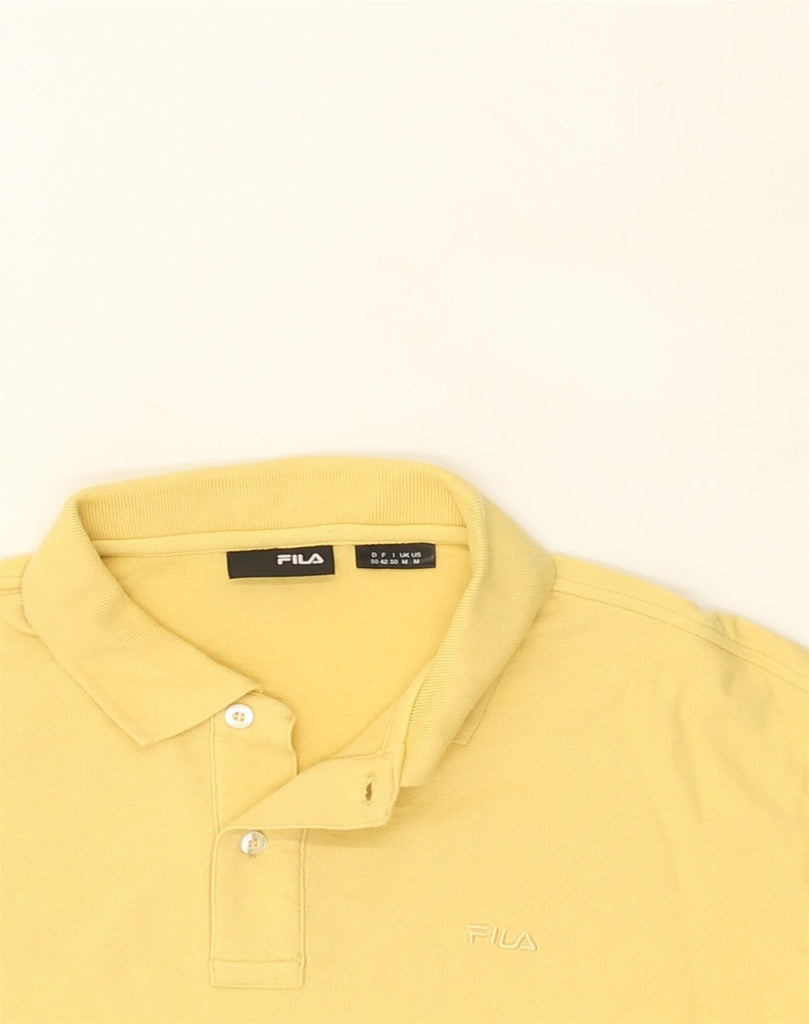 FILA Mens Polo Shirt Medium Yellow Cotton | Vintage Fila | Thrift | Second-Hand Fila | Used Clothing | Messina Hembry 