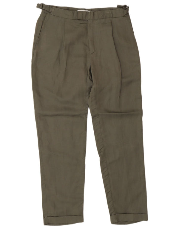 Reiss Mens Pegged Chino Trousers W30 L28 Khaki Tencel Classic