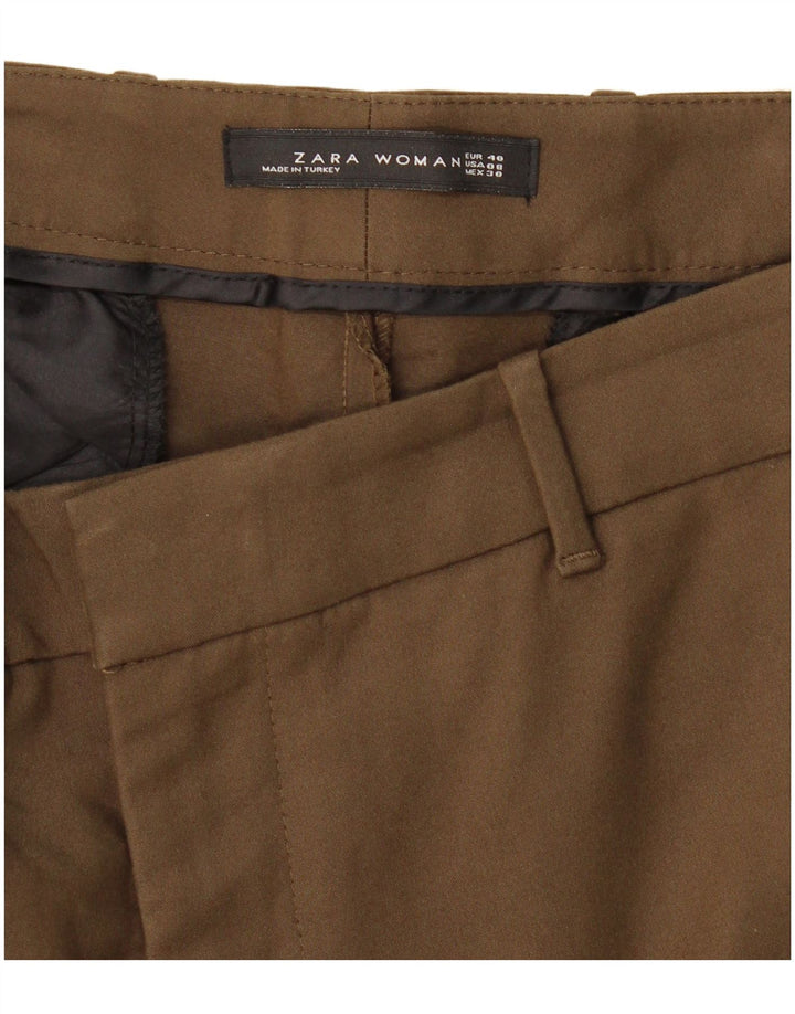 Zara Womens Slim Chino Trousers EU 40 Medium W30 L28 Khaki