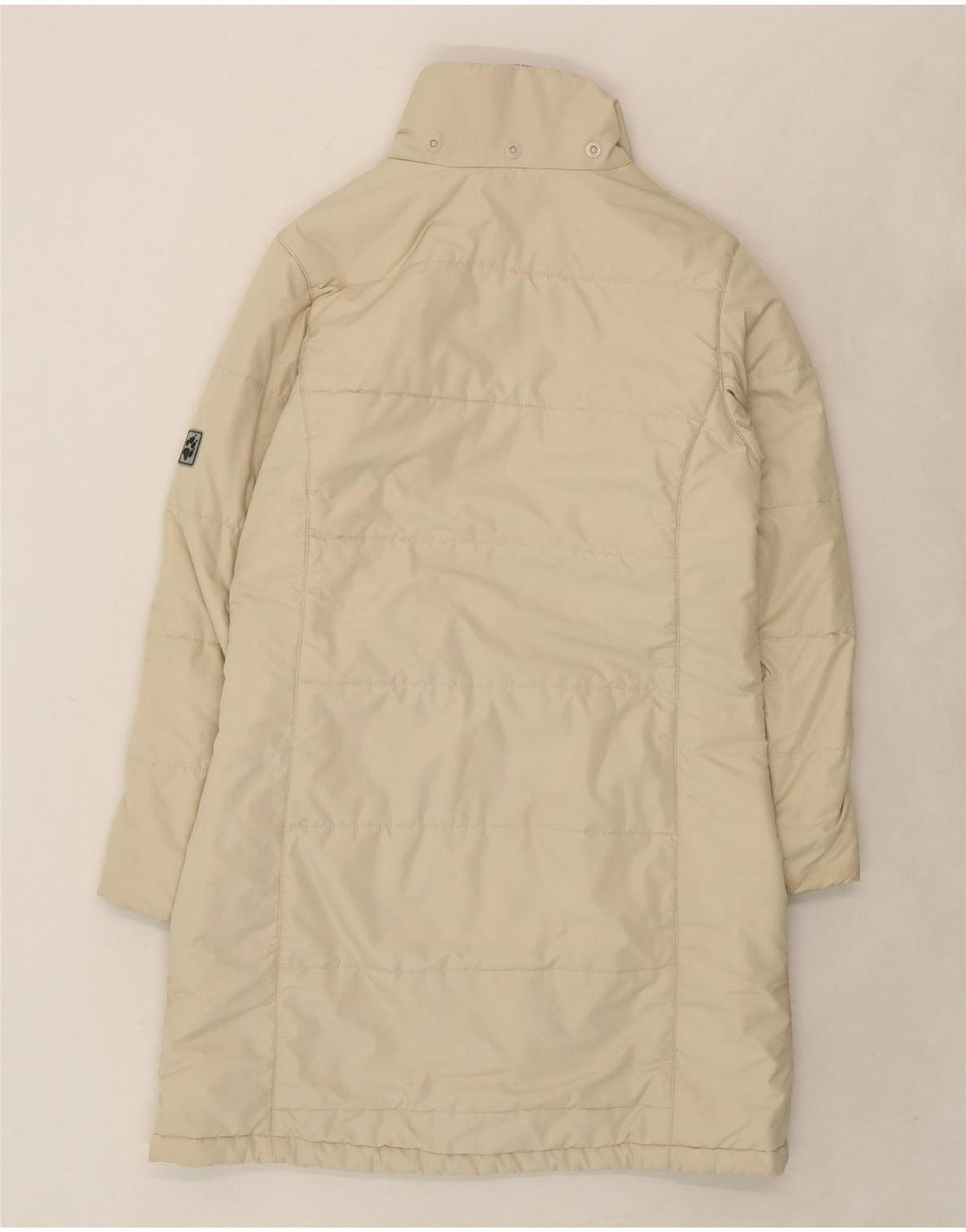 JACK WOLFSKIN Womens Padded Coat UK 12/14 Medium Beige Polyester Vintage Jack Wolfskin and Second-Hand Jack Wolfskin from Messina Hembry 