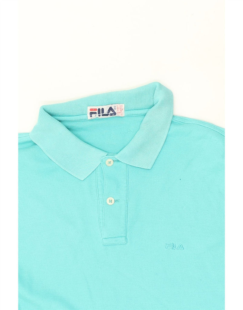 FILA Mens Polo Shirt IT 50 Medium Blue Cotton | Vintage Fila | Thrift | Second-Hand Fila | Used Clothing | Messina Hembry 