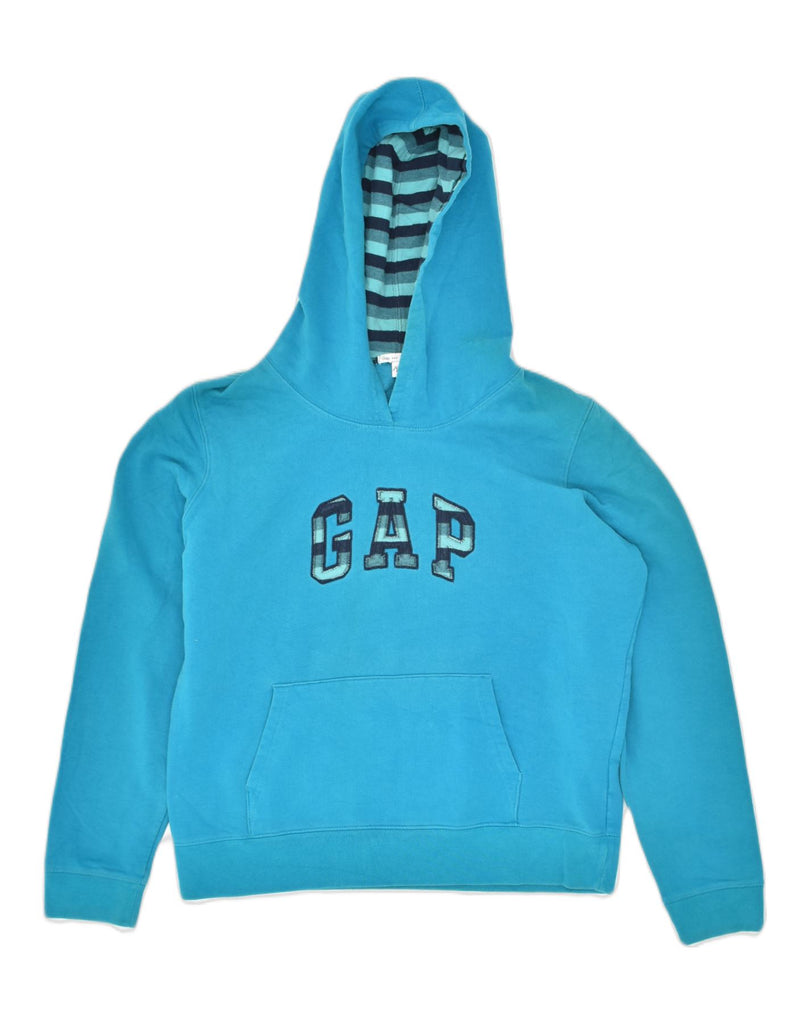 GAP Womens Graphic Hoodie Jumper UK 16 Large Blue Cotton | Vintage Gap | Thrift | Second-Hand Gap | Used Clothing | Messina Hembry 