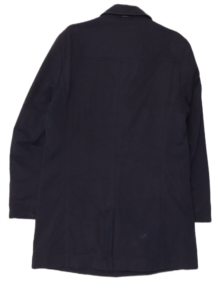 Hugo Boss Mens Overcoat EU 46 Small Navy Blue Polyamide