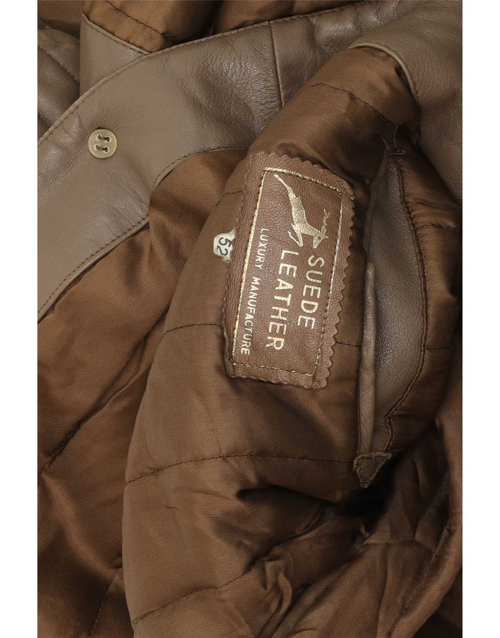Vintage Mens Military Leather Jacket IT 52 XL Brown