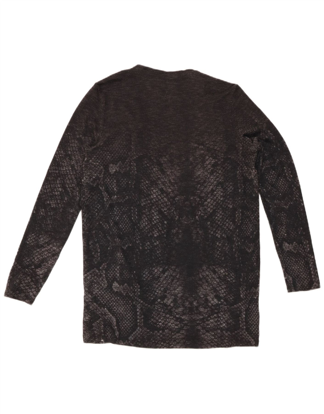 DESIGUAL Womens Open Cardigan Sweater UK 12 Medium Grey Animal Print