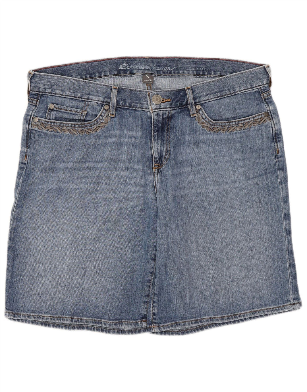 Eddie Bauer Womens Denim Shorts US 12 Large W34 Blue Cotton