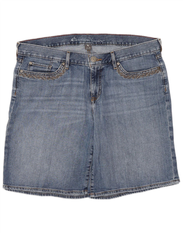 Eddie Bauer Womens Denim Shorts US 12 Large W34 Blue Cotton