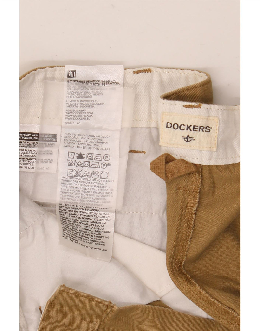 Dockers Mens Chino Shorts W40 XL Beige Cotton