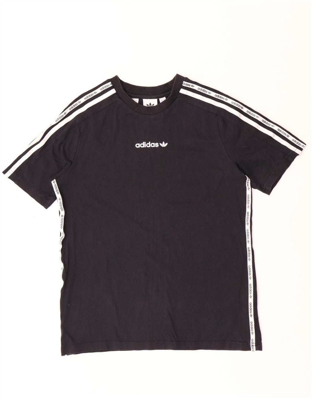ADIDAS Boys Graphic T-Shirt Top 13-14 Years Black Cotton