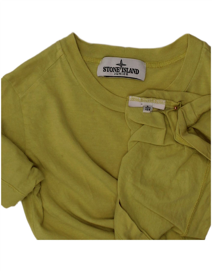 STONE ISLAND Boys T-Shirt Top 3-4 Years Green