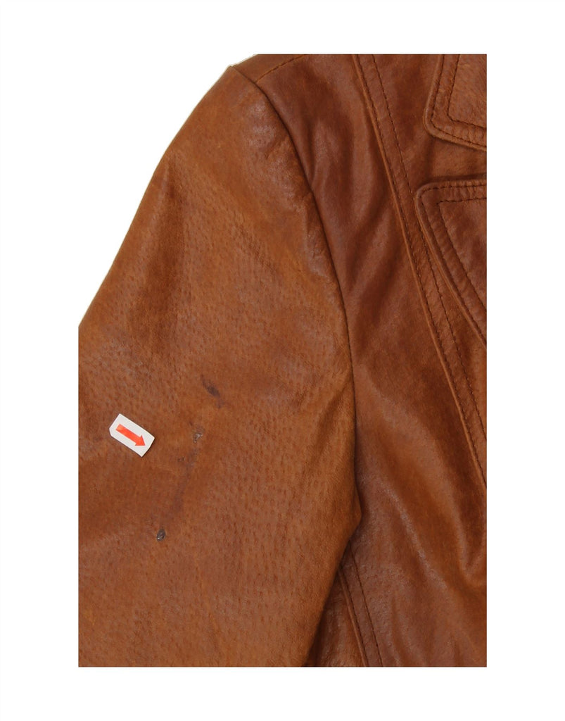 NEW LOOK Womens Leather Jacket UK 14 Large Brown Leather Vintage NEW LOOK and Second-Hand NEW LOOK from Messina Hembry 