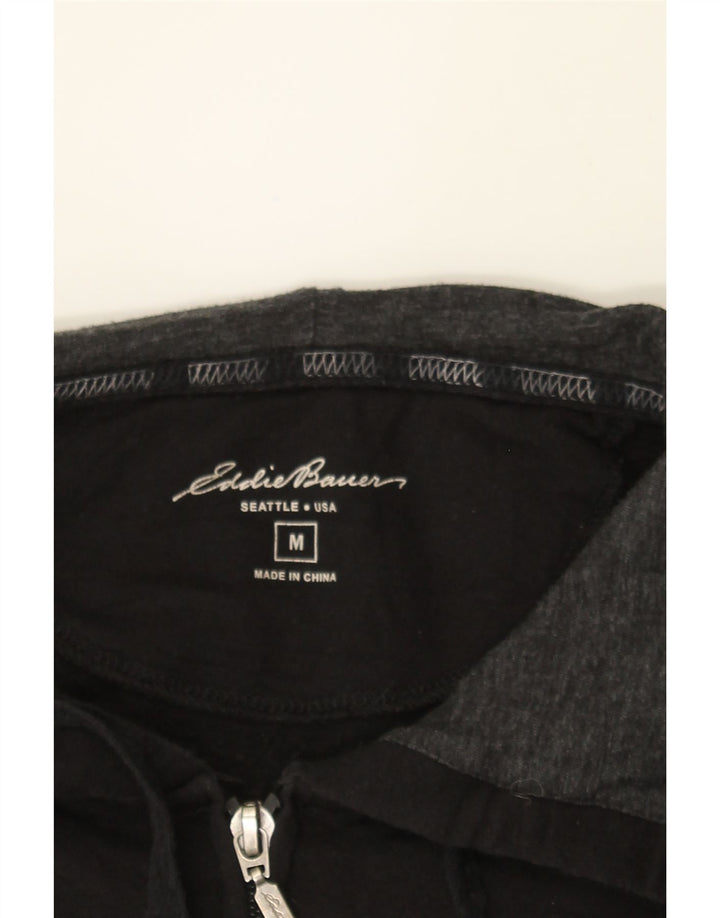 EDDIE BAUER Womens Zip Hoodie Sweater UK 14 Medium Black Cotton Vintage Eddie Bauer and Second-Hand Eddie Bauer from Messina Hembry 