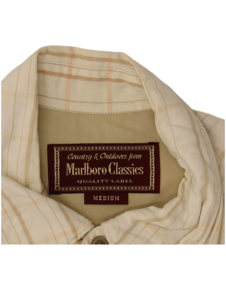 Marlboro Classics Mens Shirt Medium Beige Check