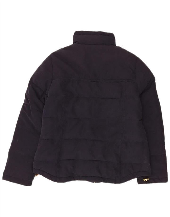 JOULES Womens Padded Jacket UK 14 Large Navy Blue Polyester