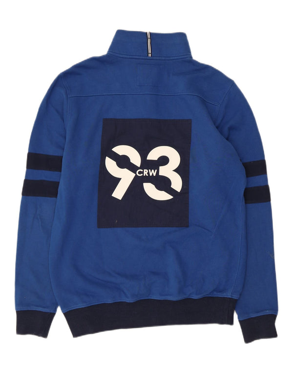 Crew Clothing Mens Graphic Sweatshirt Jumper Small Blue Colourblock