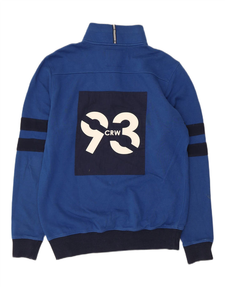 Crew Clothing Mens Graphic Sweatshirt Jumper Small Blue Colourblock