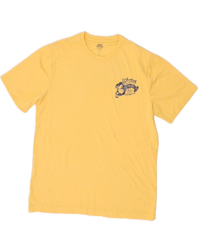 IZOD Mens Salt Water Relaxed Fit Graphic T-Shirt Top Large Yellow Vintage Izod and Second-Hand Izod from Messina Hembry 