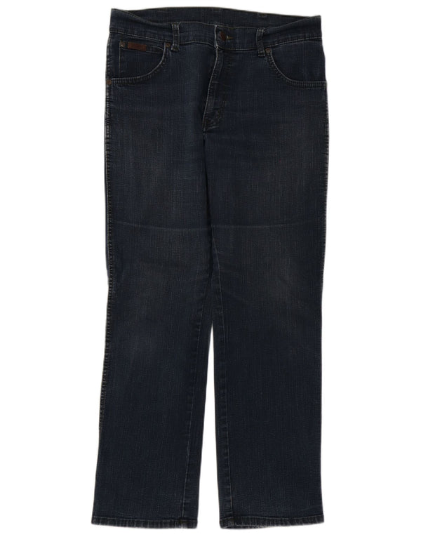 Wrangler Mens Texas Stretch Straight Jeans W32 L30 Navy Blue Cotton
