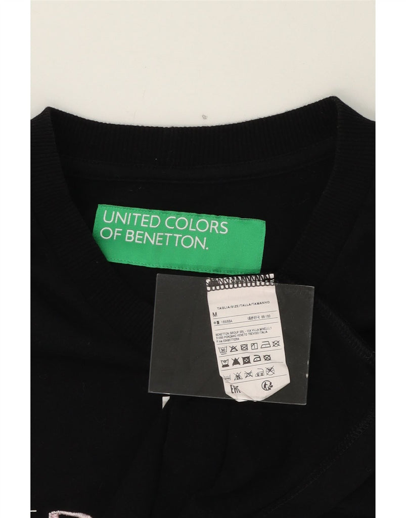 BENETTON Mens Graphic T-Shirt Top Medium Black Cotton Vintage Benetton and Second-Hand Benetton from Messina Hembry 