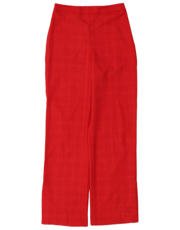 Topshop Womens Loose Fit Casual Trousers UK 8 Small W26 L31 Red Check