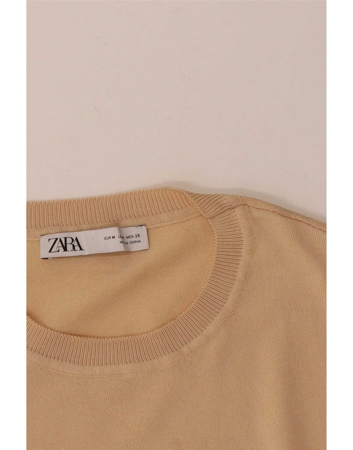 Zara Womens Blouse Top UK 12 Medium Beige