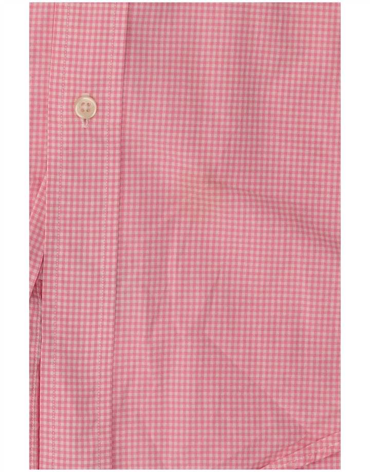 Ralph Lauren Mens Custom Fit Shirt Medium Pink Gingham Cotton