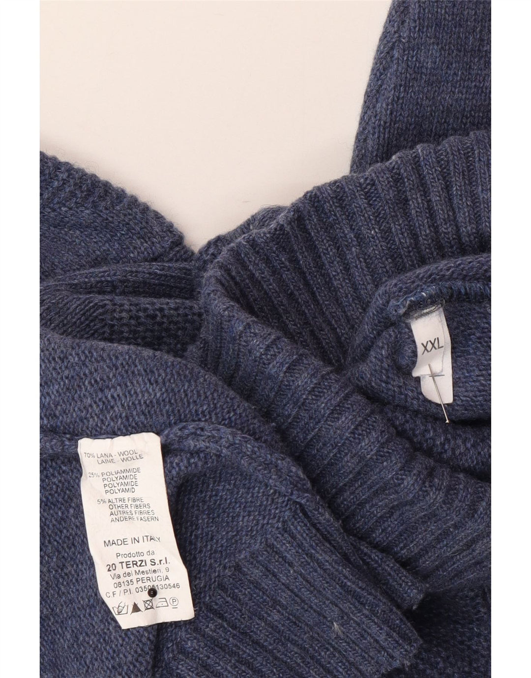 SIR RAPHAEL Womens Roll Neck Jumper Sweater UK 20 2XL Navy Blue Wool