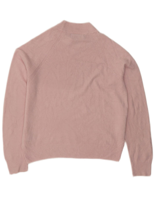Marks & Spencer Womens Crop Turtle Neck Jumper Sweater UK 8 Small Pink