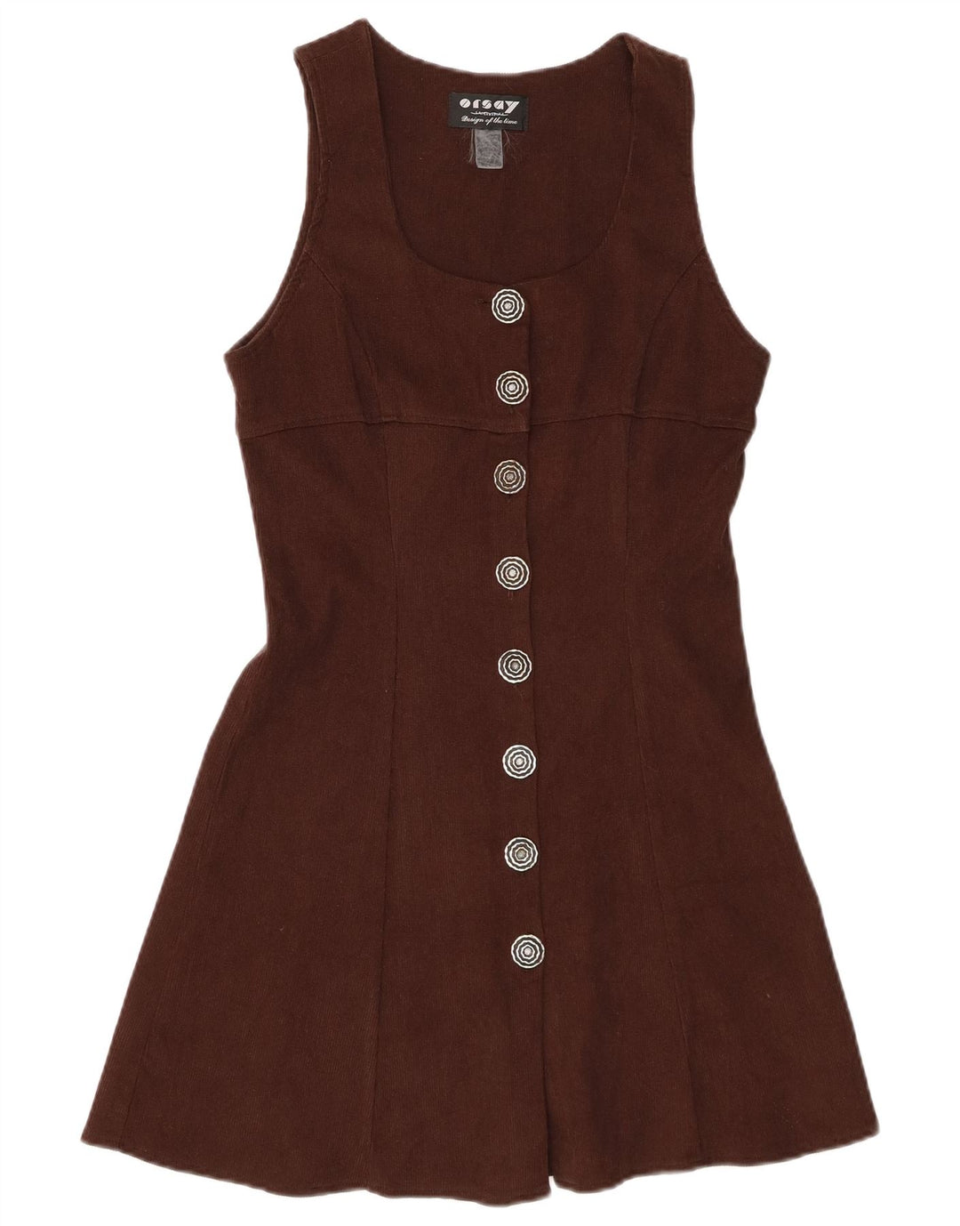 ORSAY Womens Sleeveless A-Line Dress UK 8 Small Brown Viscose
