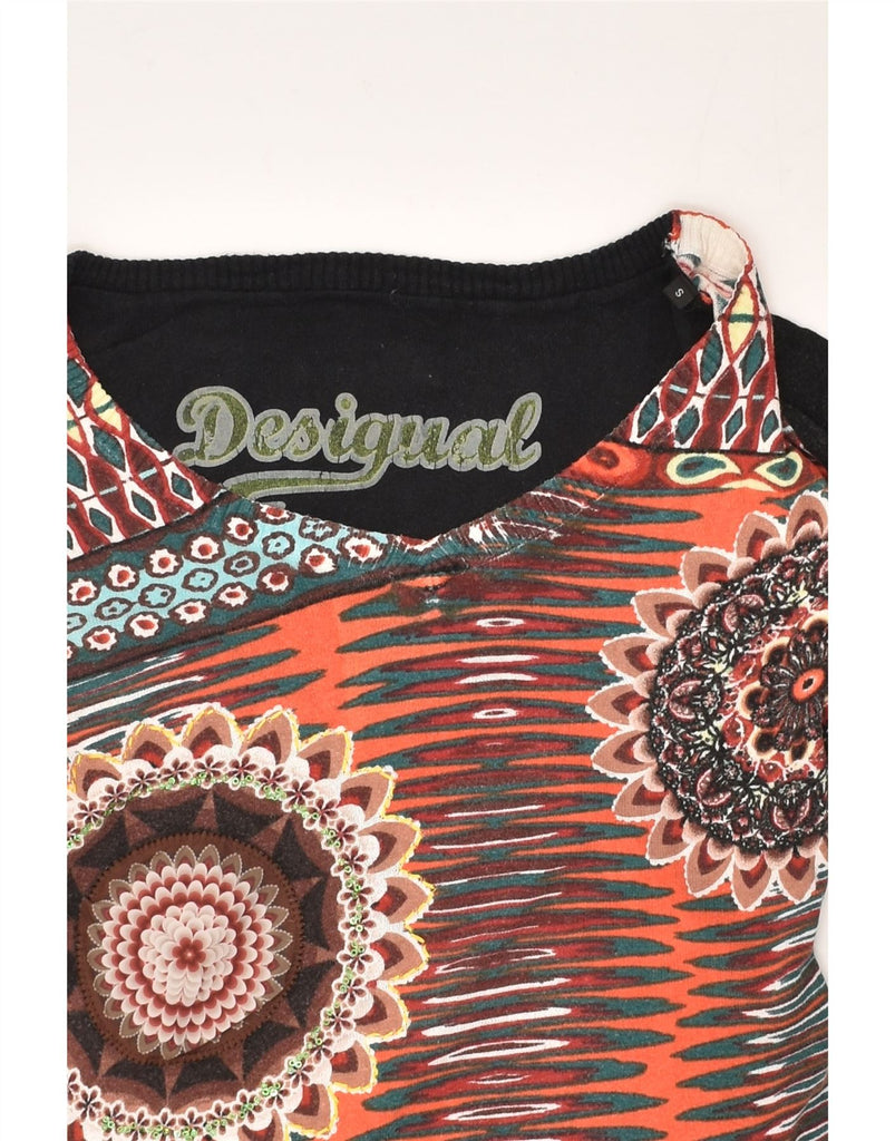 DESIGUAL Womens Graphic Boat Neck Jumper Sweater UK 10 Small Multicoloured | Vintage Desigual | Thrift | Second-Hand Desigual | Used Clothing | Messina Hembry 