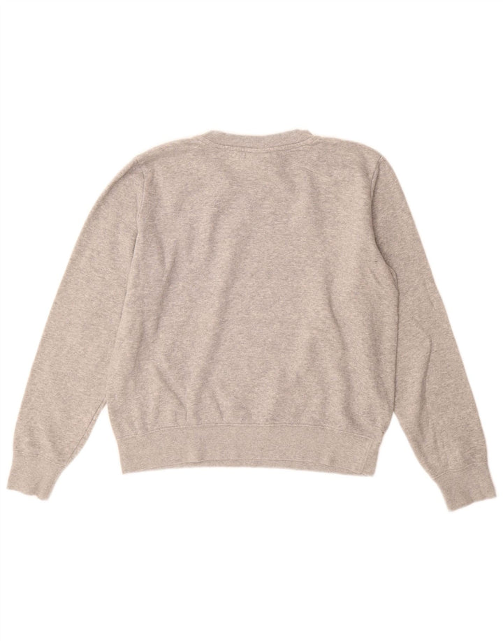 Champion Womens Graphic Sweatshirt Jumper UK 14 Medium Grey Flecked