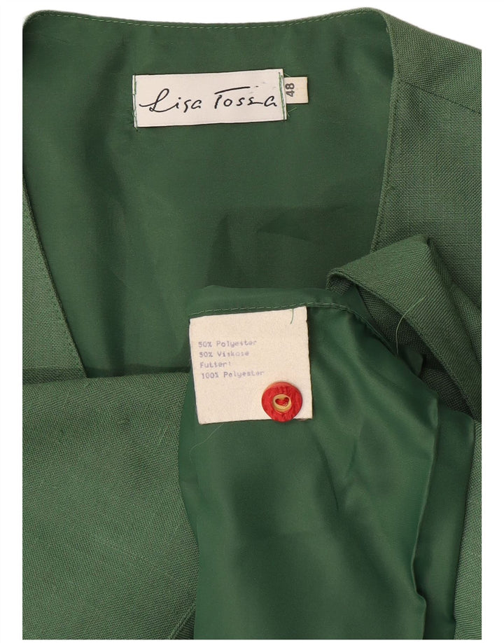 Vintage Womens Waistcoat IT 48 XL Green Polyester