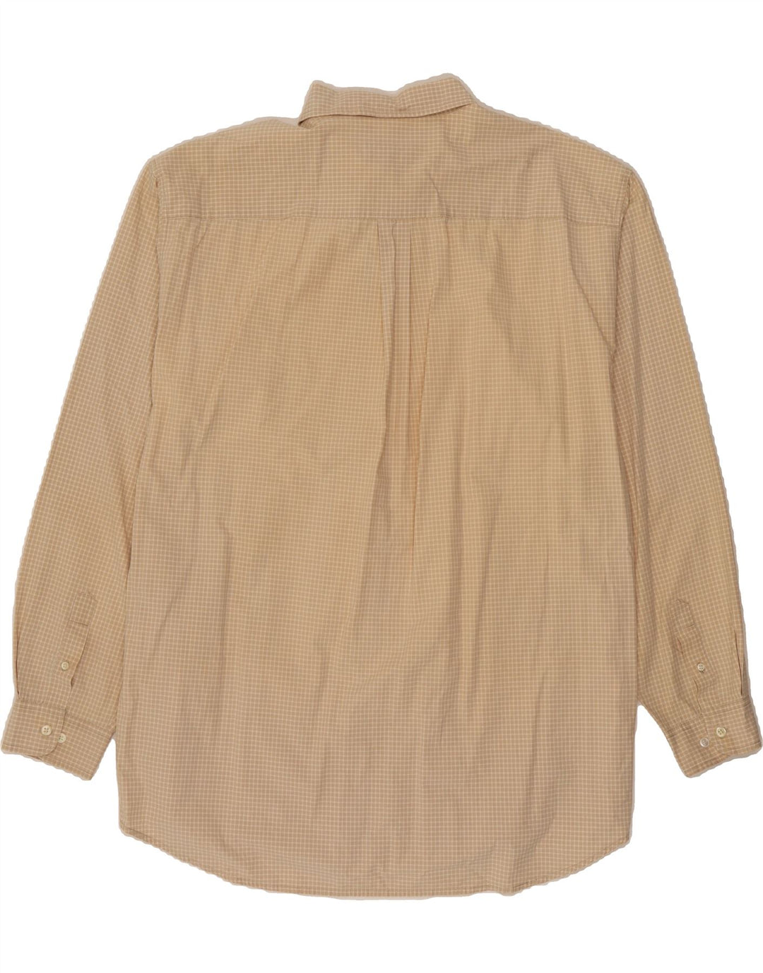 EDDIE BAUER Mens Tall Shirt XL Beige Gingham Cotton Vintage Eddie Bauer and Second-Hand Eddie Bauer from Messina Hembry 